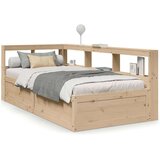  Krevet s regalom za knjige bez madraca 100 x 200 cm od borovine - Prirodna 100 x 200 cm | shoptok.hr