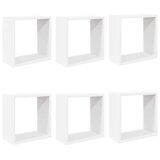  Kockaste zidne police 6 kom bijele 30 x 15 x 30 cm | Eponuda.com