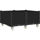  Vrtna sadilica s kotačima crna 100 x 80 x 54 cm PP | shoptok.hr