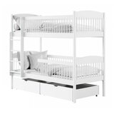 Molarem Home Drveni dječji krevet na kat Luna s ladicom - bijeli - 200x90 - Bez madraca | shoptok.hr