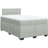 vidaXL Box spring postelja z vzmetnico svetlo siva 120x200 cm žamet, (21310572) Cene