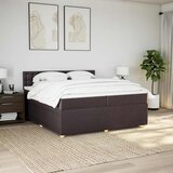  Krevet s oprugama i madracem tamnosmeđi 200x200 cm od tkanine | shoptok.hr