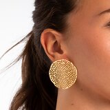  Naušnice puceta s teksturiranim diskom, pozlata 14 k | shoptok.hr