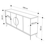 Hanah home Komoda s ladicama, 180x82x35.6 cm, Bež | Eponuda.ba