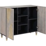 vidaXL Ormarić / Komoda s policom Siva i zlatna 90 x 33.5 x 75 cm | shoptok.hr