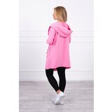 Kesi Cape with loose hood in pink color | Shoptok.si