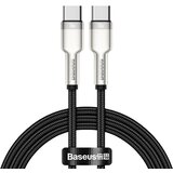 Baseus kabel Type-C na Type-C PD100W Power Delivery Cafule kovinski kabel 1 meter črn | Shoptok.si