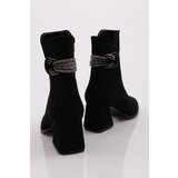 DGN 23121 Women's Heeled Boots Black Suede Cene