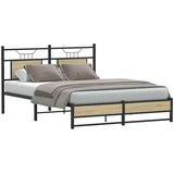 Maison Chic Posteljni okvir - Dvoposteljna postelja - Zakonska postelja brez vzmetnice hrast 140x190 cm inženirski les-J11996, (21768073) | Shoptok.si
