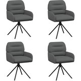 vidaXL Vrtilne jedilne stole 4 pcs Umetno usnje Siva 59 x 59,5 x 90 cm, (5000296880) | Shoptok.si