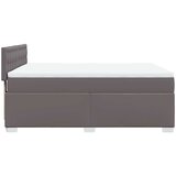 vidaXL Box spring postelja z vzmetnico siva 140x190 cm umetno usnje | Shoptok.si