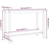  Konzolna mizica 110x40x80 cm trdna borovina, (20818297) | Shoptok.si