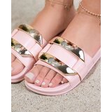 Resti Pink women's slippers with gold Serina ornament - Footwear | Shoptok.si