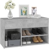  Klupa za cipele boja betona 80 x 30 x 45 cm konstruirano drvo | shoptok.hr