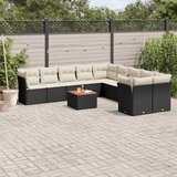 vidaXL 11-dijelni set vrtnih sofa od poliratana s jastucima crni | shoptok.hr
