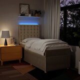  Krevet s oprugama i madracem krem 100 x 200 cm od tkanine | shoptok.hr