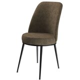 Hanah home set trpezarijskih stolica Dexa 2 kom, braon tkanina Babyface, crne metalne noge | Eponuda.com