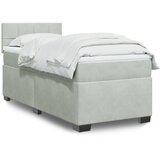Box spring krevet s madracem svjetlosivi 100x200 cm baršunasti | shoptok.hr