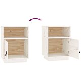  Noćni ormarići 2 kom bijeli 40 x 34 x 55 cm od masivne borovine | shoptok.hr