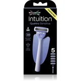 Intuition Quattro Sensitive brivnik + nadomestne britvice 5 kos