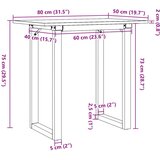 vidaXL jedilna miza o okvir 80x50x75 cm trdna borovina lito železo | Shoptok.si