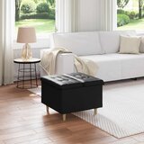  Otoman za pohranu s jastukom Crna 60 x 60 x 45 cm Umjetna koža | shoptok.hr