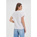 Marisse Cotton T-Shirt Decorated With Beads, White | ePonuda.com