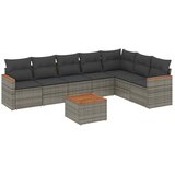  8-dijelni set vrtnih sofa od poliratana s jastucima sivi | shoptok.hr