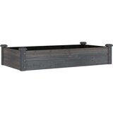 vidaXL Vrtna visoka greda s podlogo siva 120x60x25 cm trden les jelke | Shoptok.si