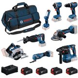 Bosch Kombo set GBH 18V-22 + GWS 18V-8 + GDR 18V-215 + GSB 18V-65 + GKS 18V-57-2 + GSA 18V-28 + GOP 18V-34 + GLI 18V-300 + 4x 5.0 Ah + GAL 12V/18V-80 0615V00061 | Eponuda.com