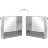 vidaXL Ogledalna omara Betonsko siva 59 x 17 x 55 cm Konstruiran les | Shoptok.si