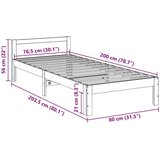 vidaXL okvir kreveta bez madraca bijeli 80x200 cm od borovine | shoptok.hr