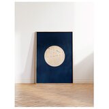 Wallxpert uramljena slika 115212, pun mesec i jato ptica na tamnoplavoj pozadini, 50 x 70 cm, ram u boji prirodnog drveta | Eponuda.com