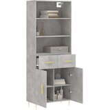  Visoka komoda siva betona 69 5x34x180 cm od konstruiranog drva | shoptok.hr