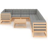  Sedežna garnitura 10-delna z blazinami trdna borovina | Shoptok.si