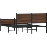 vidaXL Metalni okvir kreveta bez madraca smeđa boja hrasta 150x200 cm | shoptok.hr