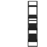 Ormarić za knjige 4 razine crni 80x30x140 cm konstruirano drvo | Eponuda.com