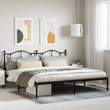 vidaXL Kovinski posteljni okvir z vzglavjem črn 193x203 cm Cene