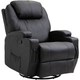 HOMCOM masažni fotelj Relax z 8 točkami, 5 načini in 2 intenzivnostmi, naslonjalo za noge in vrtljiv, 84 × 92 × 109 cm, črn, (20745123) | Shoptok.si