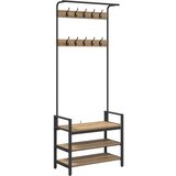 vidaXL Obešalnik za plašče s polico artisan hrast 75 x 34 x 184 cm | Shoptok.si