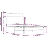 vidaXL Okvir kreveta bez madraca dimljena boja hrasta 90x190 cm drveni | shoptok.hr