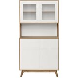 Støraa Bela/v naravni barvi vitrina v hrastovem dekorju 84x165 cm Skandi – Cene