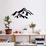 Opviq Zidna dekoracija Mountain 1, 80x40 cm, 1.2mm, Crna Cene