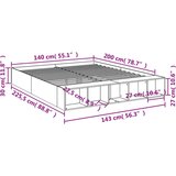 vidaXL Okvir kreveta siva boja hrasta 140 x 200 cm konstruirano drvo | shoptok.hr