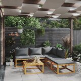 The Living Store Vrtna sedežna garnitura z blazinami 6-delna trden akacijev les - Vrtna Garnitura, (21472911) | Shoptok.si