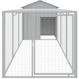 vidaXL Kavez za kokoši s igralištem svjetlosivi 117x405x123 cm čelični | shoptok.hr