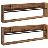  Polica za časopise s policom 2 pcs Staro drvo 100 x 12 x 30 cm | shoptok.hr