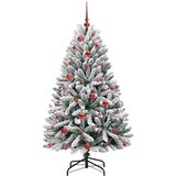 vidaXL Umestno božično drevo Zelena in Bela 150 cm PVC in kovina | Shoptok.si