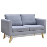 The Living Store Kavč dvosed iz blaga svetlo sive barve - Zofa, (21836221) | Shoptok.si