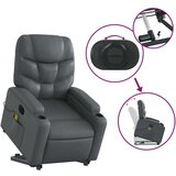 vidaXL Električni masažni naslonjač na podizanje od umjetne kože siva | shoptok.hr